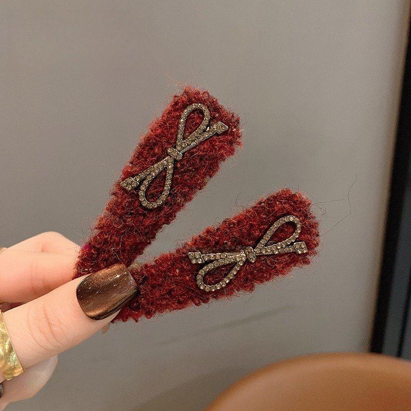 新年红色蝴蝶结水钻掰掰夹秋冬前额碎发夹八字刘海侧边夹bb夹发饰,饰品/流行首饰/时尚饰品新,发饰,淘宝优惠券,粉丝福利购,淘宝优惠卷