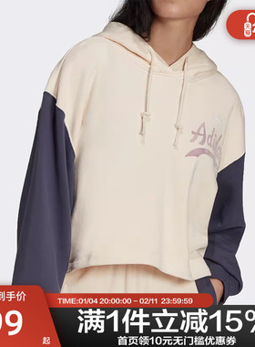 Adidas/阿迪达斯三叶草HOODIE新款女子连帽衫套头卫衣 HD9782