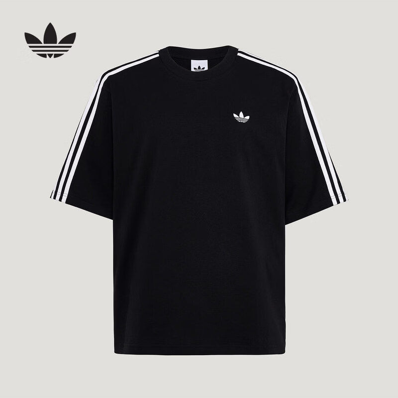 adidas阿迪达斯三叶草男纯棉运动短袖T恤26夏大号版型半袖