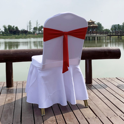 婚庆椅背花简约椅背装饰纯色加厚弹力免系蝴蝶结婚礼酒店装饰花