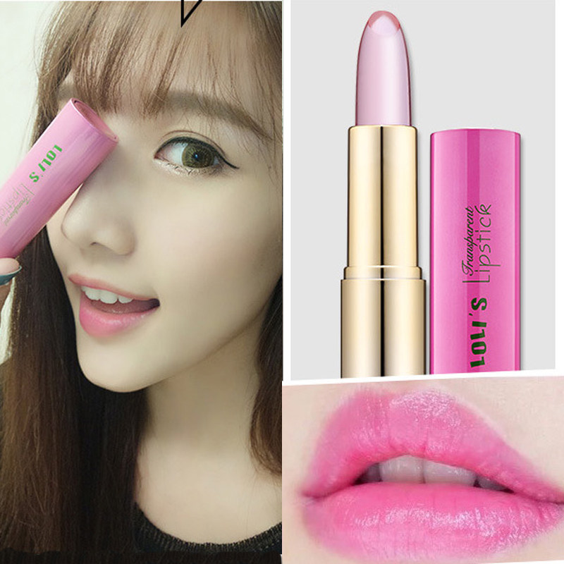 潮流新品粉色口红果冻润唇膏温感变色滋润补水唇釉打底淡色自然素