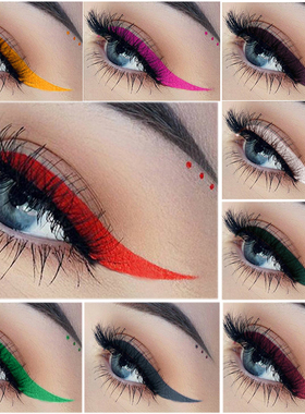 潮流新品Matte Color Eyeliner彩色眼线液笔 cosplay哑光蓝色橘色