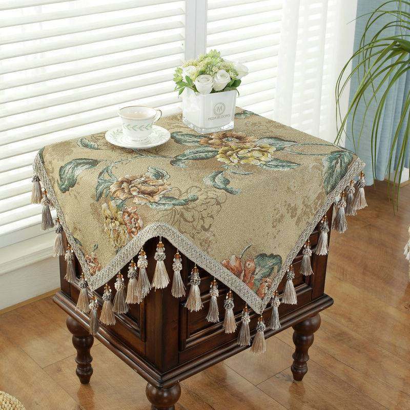 新中式床头柜盖布高级感正方形防尘罩用客厅小四方桌茶几垫桌布,居家布艺,床头柜盖布,淘宝优惠券,粉丝福利购,淘宝优惠卷