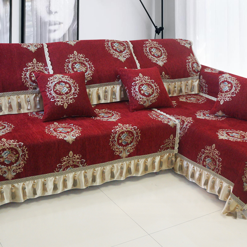 欧式时尚四季垫布艺花边喜庆扶手巾坐垫沙发巾组合布高档通用垫