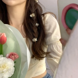 早春纯纯仙气花朵小抓夹可爱发夹侧边夹子边夹发抓鲨鱼夹发饰