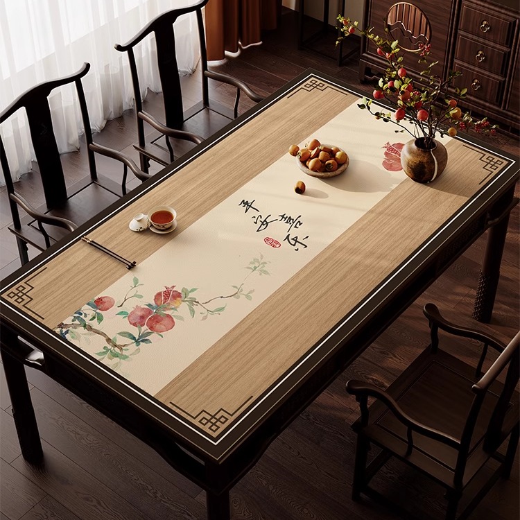 中式木纹pvc防油防烫餐桌垫