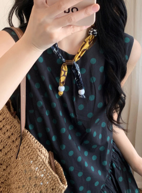 时髦设计感趣味拼接可调节项链女小众设计锁骨链多层缠绕手链配饰