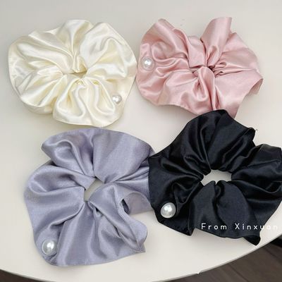 春季简约百搭缎面超大号大肠发圈扎发头绳2025新款高级感发绳发饰