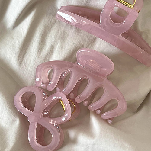 少女感果冻粉色发夹2025新款高端鲨鱼夹大号抓夹女高级感盘发头饰