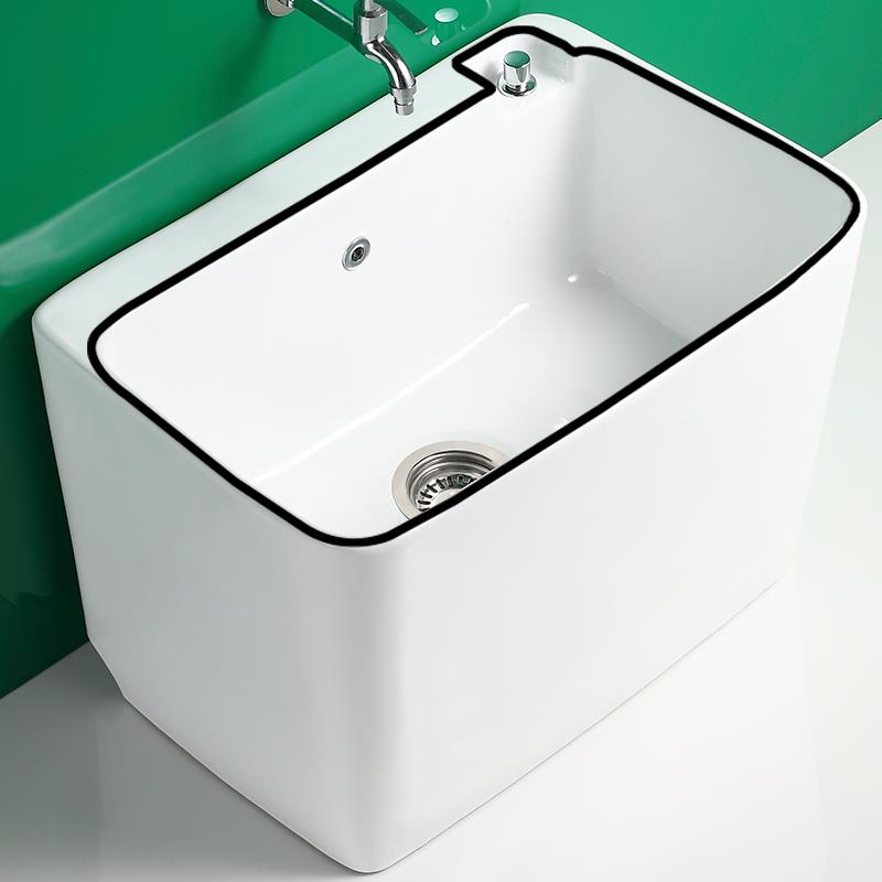 新款60cm洗拖把池阳台卫生间陶瓷拖布池家用落地式水池墩布槽大号