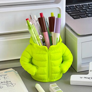 搞怪羽绒服笔筒杯套杯垫爆款教室桌上新款创意3d打印桌面学生文具