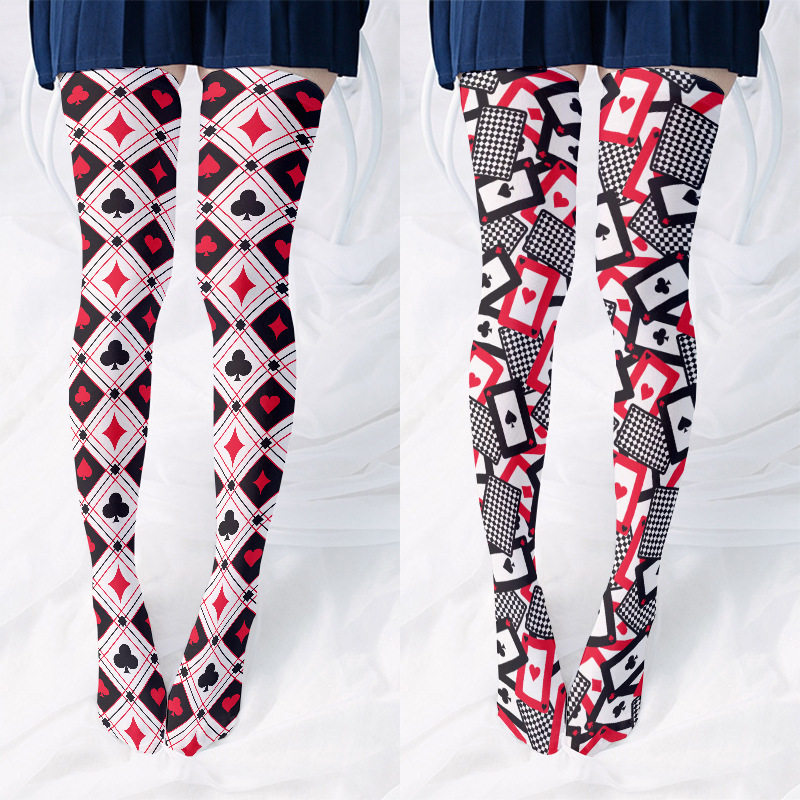 保暖防滑运动防臭纯棉短袜子3D个性印花欧美风街头潮流搭配长袜