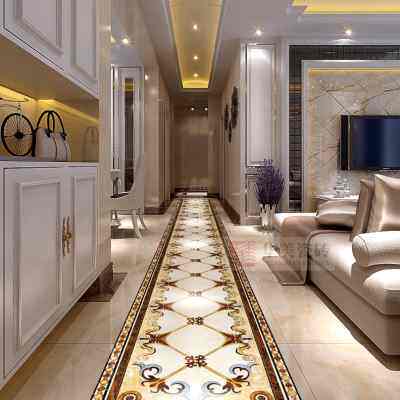过道拼花瓷砖800宽走廊造型地砖图案进门入户玄关客厅花纹地板砖