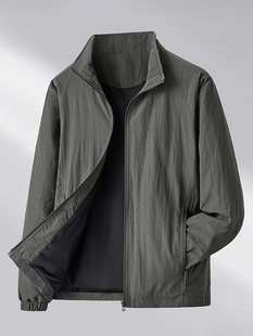 挺括有型！板正！翻领外套男春季新款休闲纯色宽松薄款三防夹克