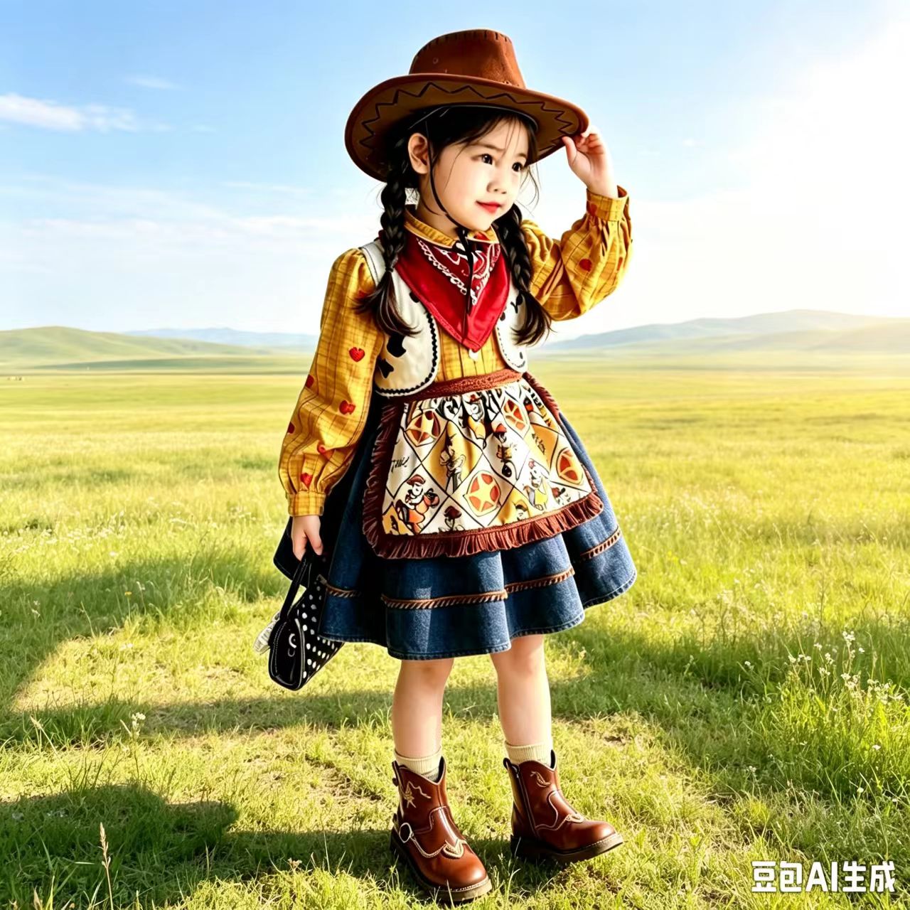儿童胡迪牛仔很忙连衣裙秋季新款女童玩具总动员演出COS表演服