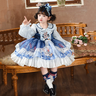 女童疯狂动物城朱迪连衣裙演出服春秋女童兔子警官cos服装裙潮流