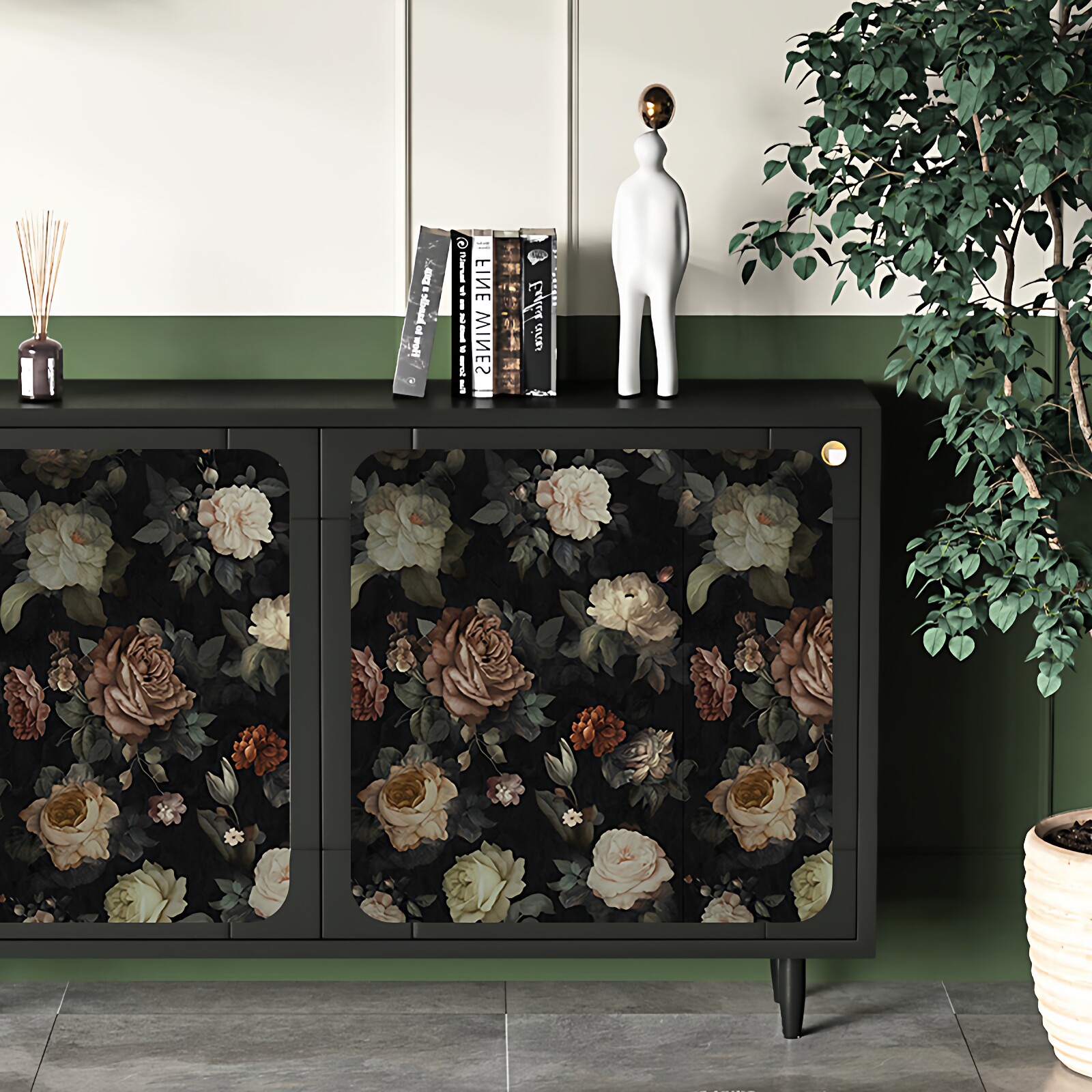 复古自粘柜子贴纸法式家具翻新衣柜贴卧室客厅墙贴浴室瓷砖贴防水