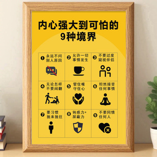 内心强大 饰励志摆件 9种境界拒绝内耗相框摆台房间办公室桌面装
