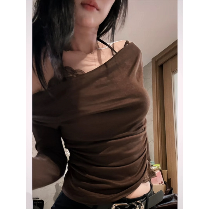 大码胖mm辣妹风蕾丝拼接