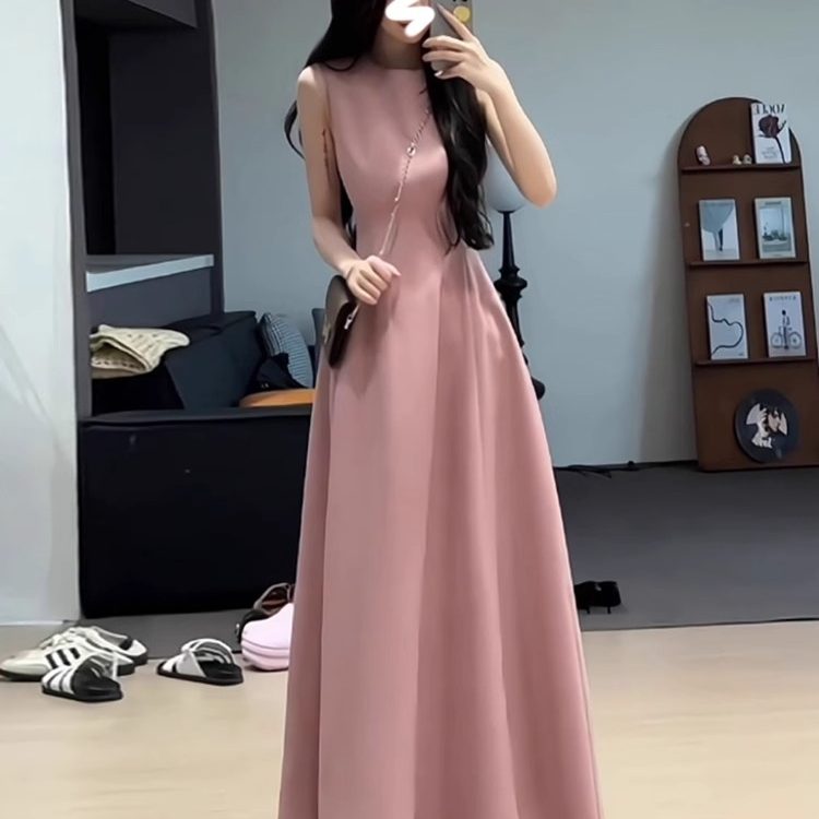 粉色洋装女高级感2026新