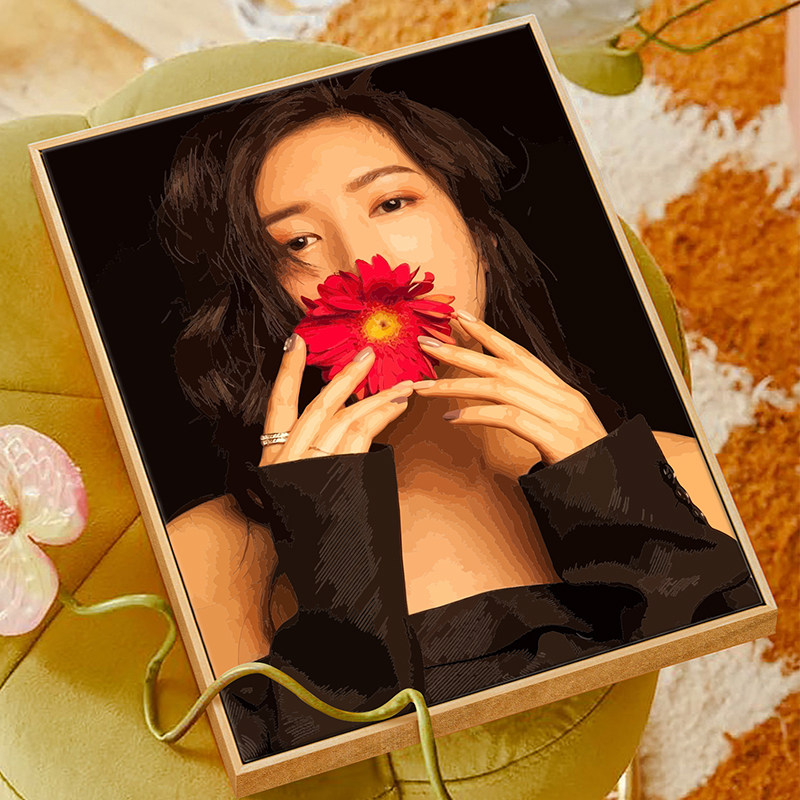 数字油画diy填色照片定制人物手绘油彩画手工填充人像礼物丙烯画