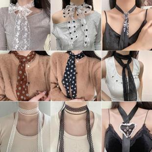 夏季皮带女款装饰长条丝巾女绑发带蕾丝2024新款裤带腰带收腰神器