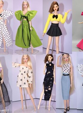 30cm正版娃衣6分笆比换装洋娃娃时尚礼服裙子时装套装益智DIY玩具