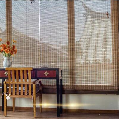 免打孔阳光房凉亭中式竹帘子卷帘夏季竹门帘遮阳窗帘隔断家用隔热