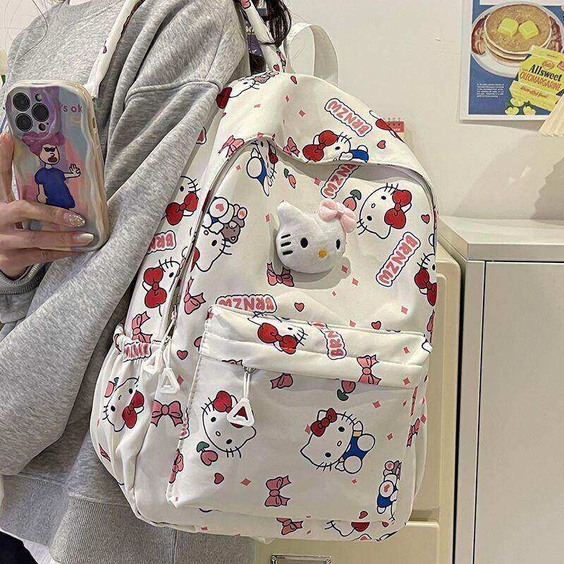 2025新款kt凯蒂猫双肩包女新款小众可爱背包初中高中学生印花书包