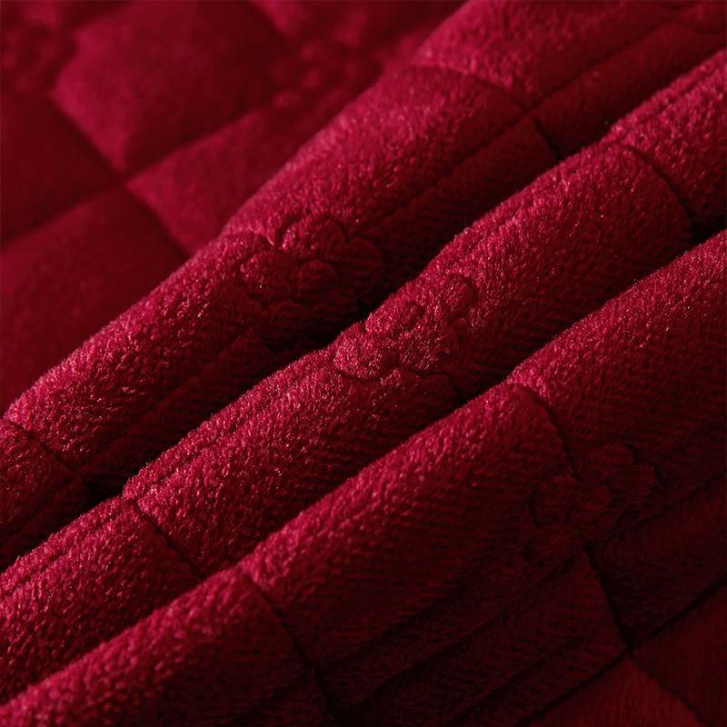 j6da韩式蕾丝边水晶绒夹加厚棉床裙式床罩单件床头罩加绒加棉保暖