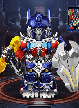 BRICK MA积木人仔拼装玩具擎天汽车柱益智模型飞机威男孩大黄蜂