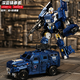 儿童变形玩具警车坦克工程车擎天机甲柱金刚汽车机器人模型礼物