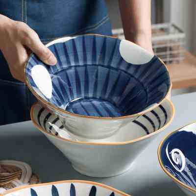 熊谷组饭碗面碗家用大号日式陶瓷餐具单个大汤碗吃面条创意斗笠碗