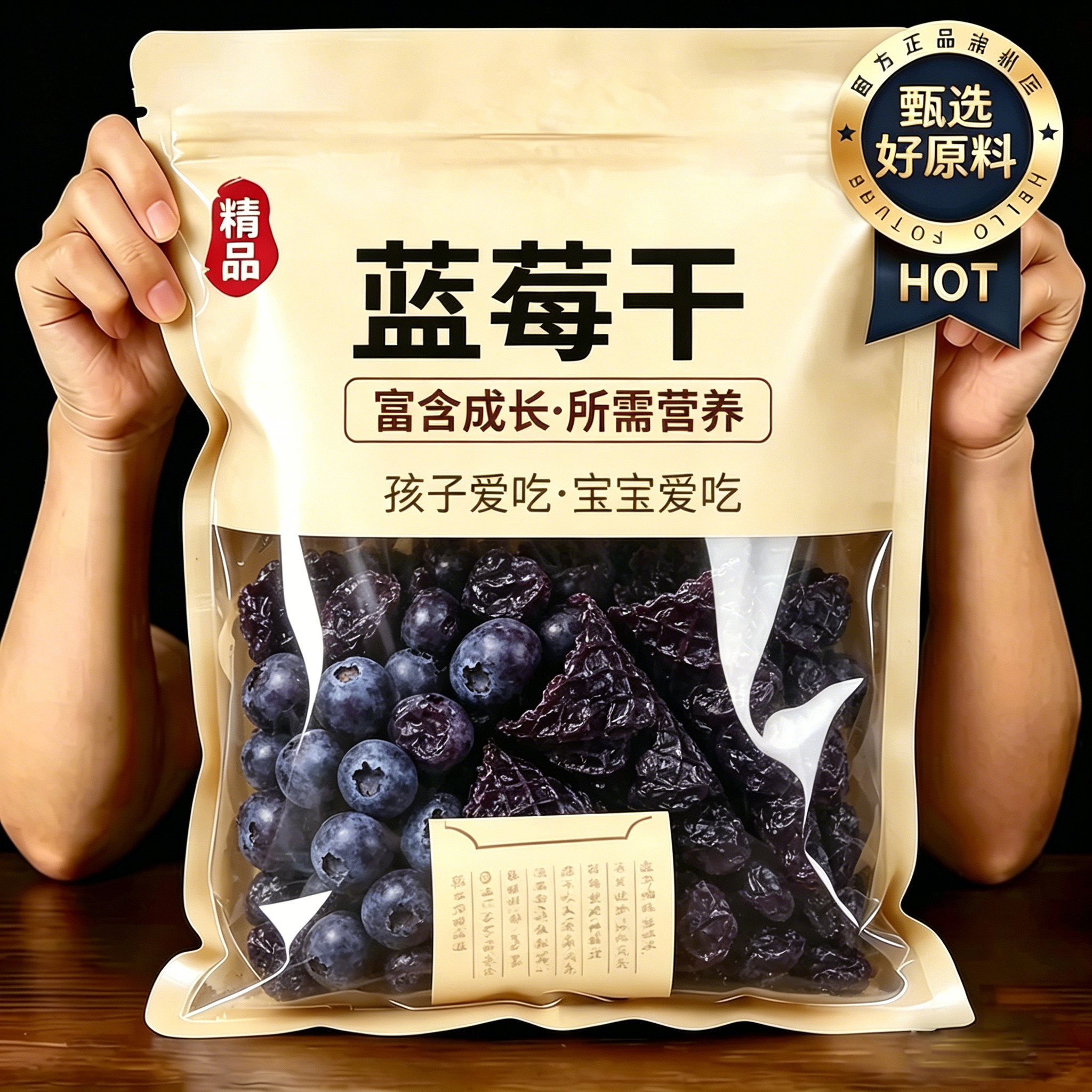 纯蓝莓干无糖无添加官方旗舰店独立小包装大兴安岭野生蓝莓干果干