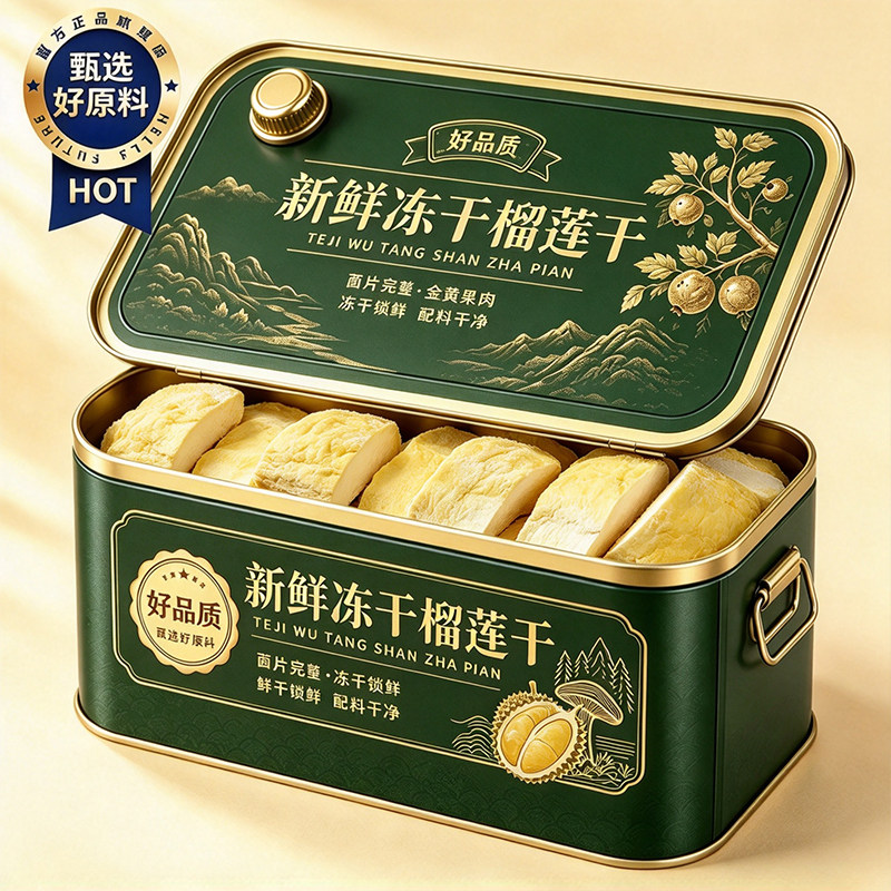 新鲜冻干榴莲干官方旗舰店正品2026新货泰国原装进口榴莲干一斤装