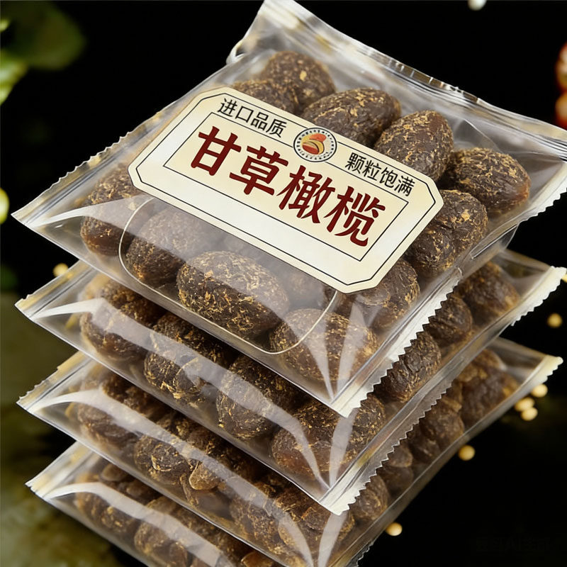 甘草橄榄官方旗舰店潮汕特产九制甘草橄榄0添加独立包装无糖果脯