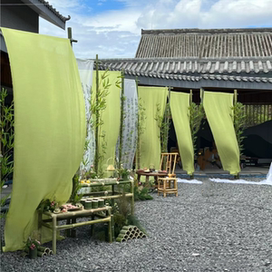 定制 书法纱幔诗词文字中国风薄纱新中式绿色半透明布料场景布置