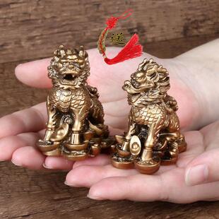 铜麒麟摆件镇宅化招财壁刀路冲催子嗣窗台书房办公室反弓天斩坐钱