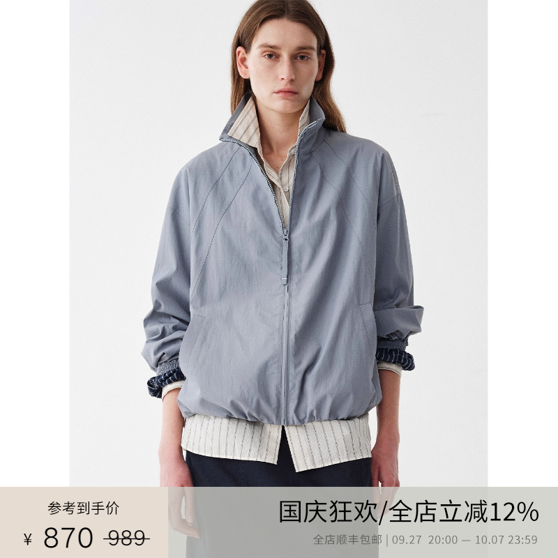 PLANITES vol.22 高密微皱混纺棉 立领结构拉链夹克外套