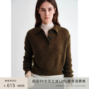针织衫 PLANITES Polo领短款 软糯山羊绒羊毛混纺 vol.24
