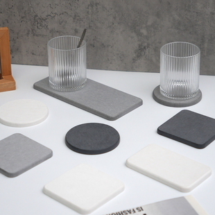 硅藻泥吸水垫硬板杯垫速干餐桌面隔热防烫洗手台托盘置物垫小尺寸