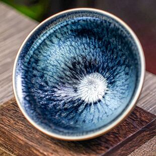 大师级原矿原釉兔毫建盏茶盏主人杯盏杯个人专用茶杯铁胎茶杯无暇