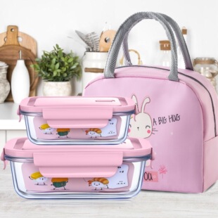 长方形高硼硅耐热玻璃保鲜饭盒套装 食品级微波炉保温密封便当盒2