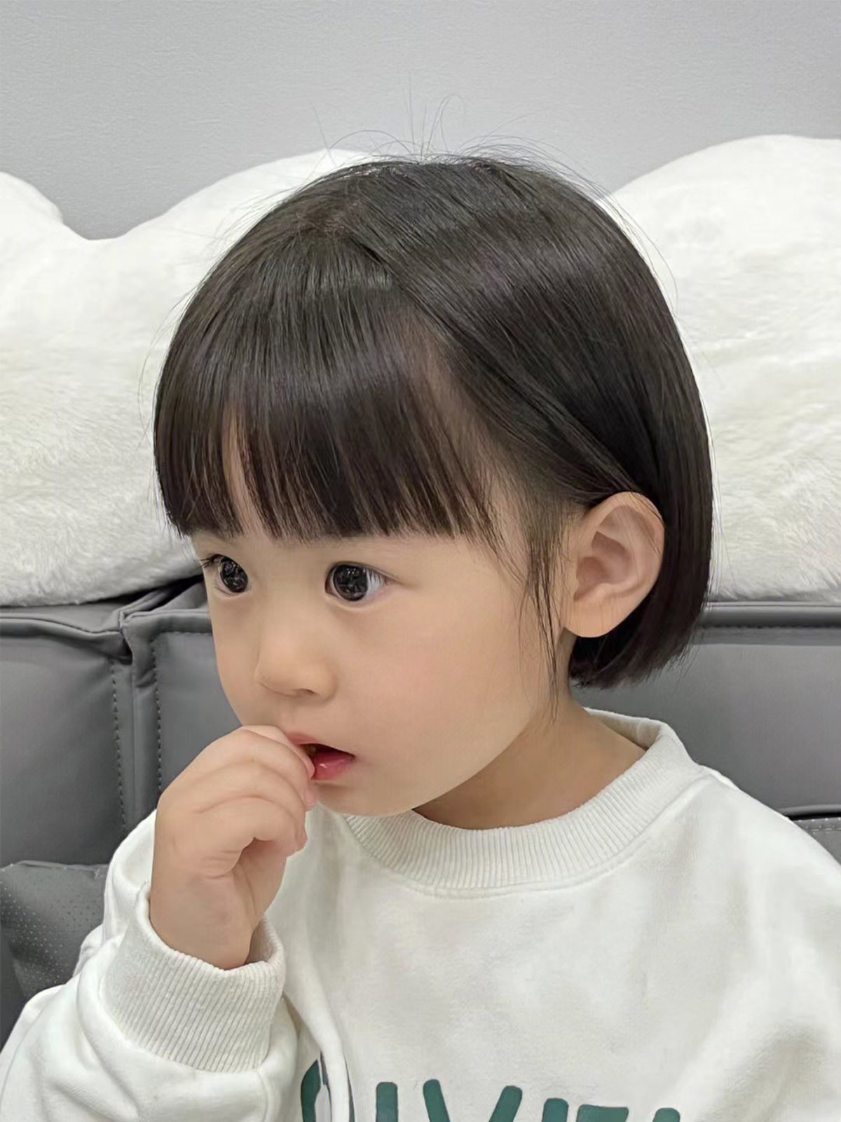 宝宝发型假发女儿童短发波波头可爱满月拍照道具齐刘海直发全头套