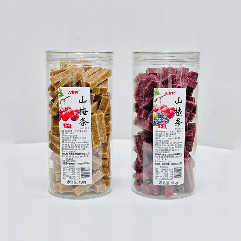 众星原味山楂条桑葚山楂条桑椹山楂干休闲解馋零食品蜜饯450g罐装