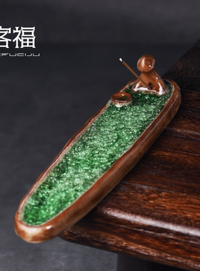 复古禅意茶道香薰炉创意人物造型
