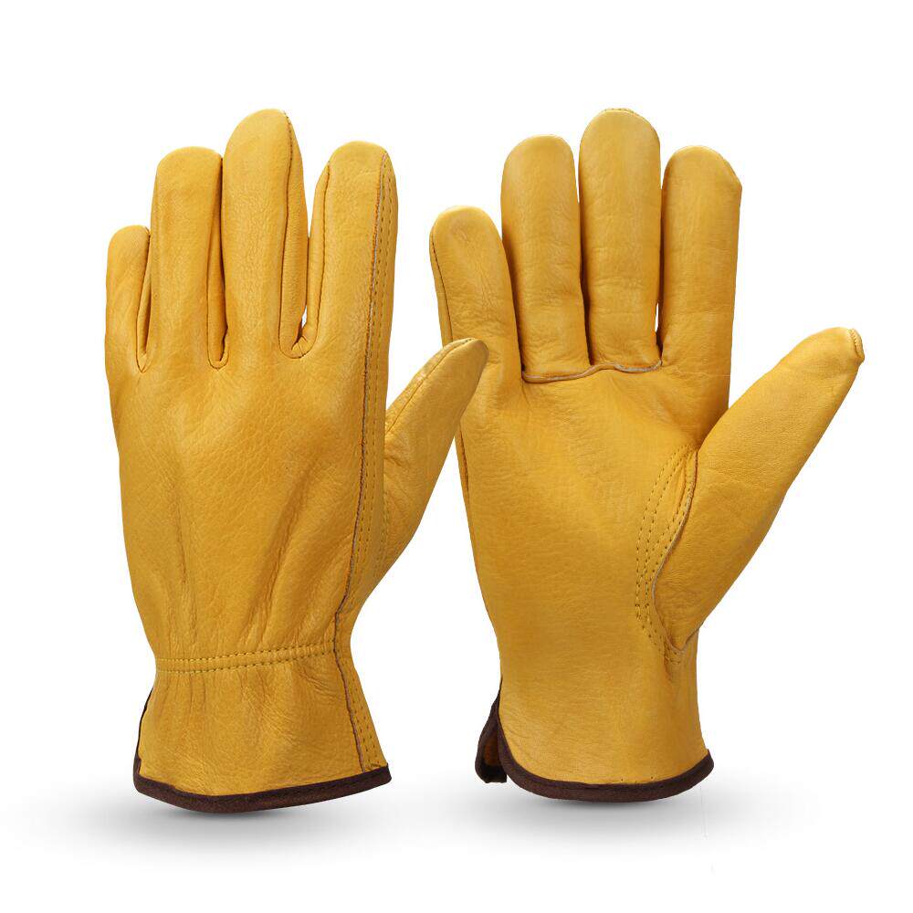 OZERO奥哲牛皮复古机车手套四季通用摩托车骑行防摔装备耐磨防风