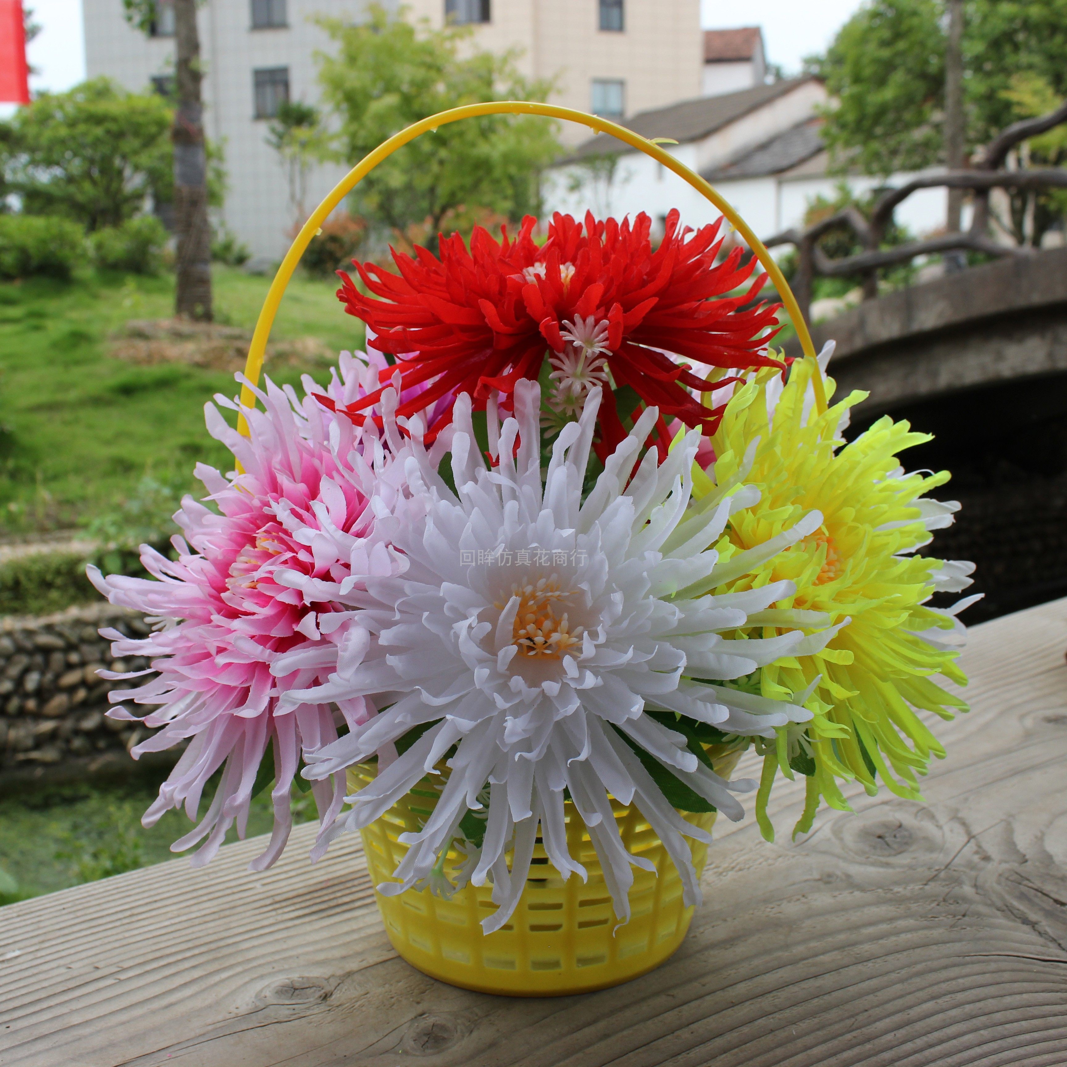 仿龙爪菊花真花束清明节手祭提花前祀用品祭奠扫篮墓上坟假菊花陵