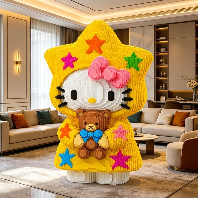星星猫积木玩具小颗粒拼装