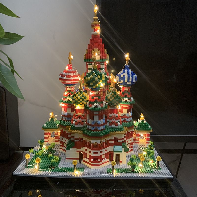 瓦西里教堂布达拉宫泰姬陵建筑悉尼歌剧院微小颗粒拼装积木玩具